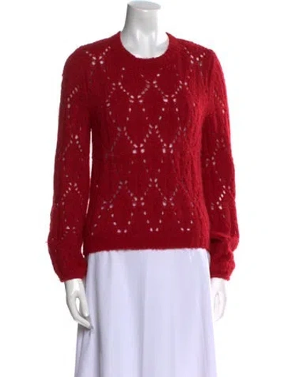 Pre-owned Reformation Alpaca Crew Neck Sweater In Red
