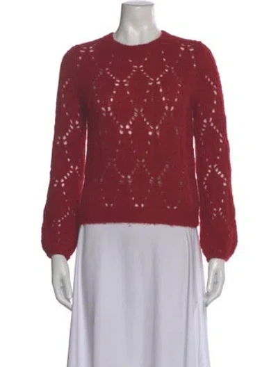 Pre-owned Reformation Alpaca Crew Neck Sweater In Red