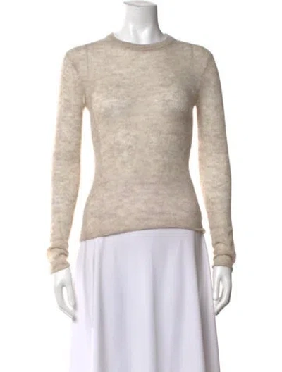 Pre-owned Reformation Alpaca Crew Neck Sweater W/ Tags In Metallic/neutrals