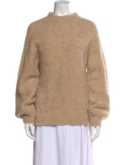 Pre-owned Reformation Alpaca Mock Neck Sweater In Neutral