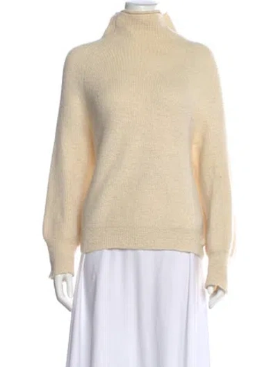 Pre-owned Reformation Alpaca Mock Neck Sweater In Neutral