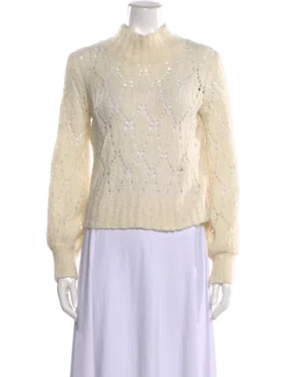 Pre-owned Reformation Alpaca Mock Neck Sweater In Neutral