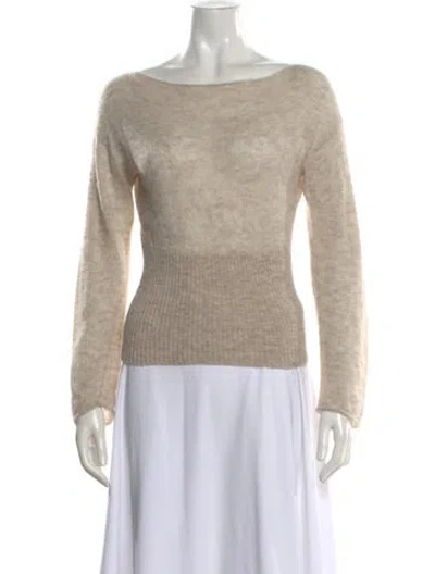 Pre-owned Reformation Alpaca Off-the-shoulder Sweater In Neutral