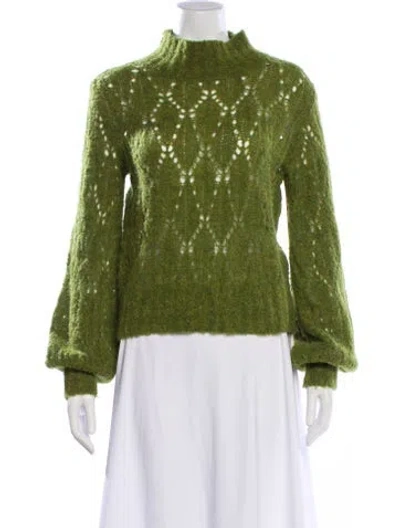 Pre-owned Reformation Alpaca Printed Sweater In Green