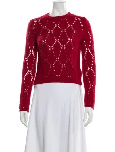 Pre-owned Reformation Alpaca Printed Sweater In Red