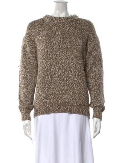 Pre-owned Reformation Alpaca Tweed Pattern Sweater In Brown