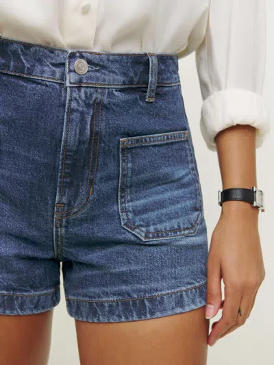 Reformation Alyssa High Rise Jean Shorts In Anguilla