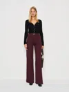 Reformation Alyssa Stretch High Rise Wide Leg Jeans In Burgundy