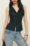 Reformation Amela Linen Button-up Top