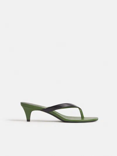 Reformation Amelia Heeled Thong Green 10.5