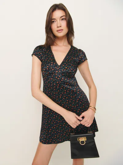 Reformation Amellia Silk Dress In Perla