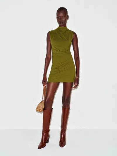 Reformation Amias Knit Dress Green Large