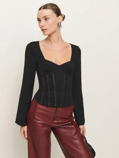 Reformation Amina Top In Black