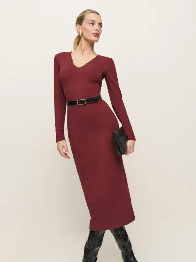 Reformation Amira Knit Dress In Chianti