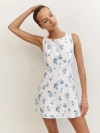 Reformation Rilynn Floral Sleeveless Front Button Minidress In Delicacy
