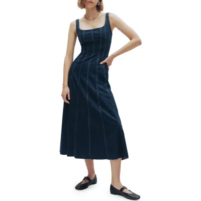 Reformation Amory Denim Dress In Blue