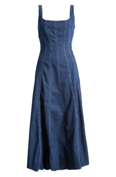 Reformation Amory Denim Midi Dress In Caspian