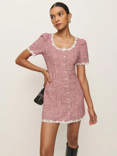 Reformation Anabella Dress In Red Check