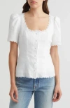 Reformation Anabella Linen Button-up Top In White