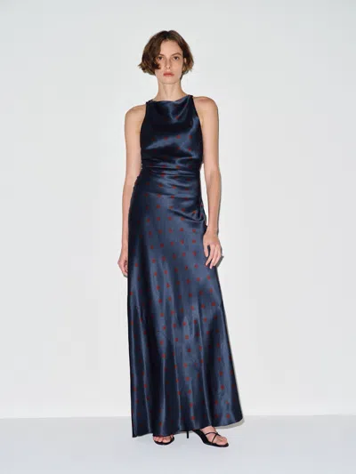 Reformation Anaiis Silk Dress Blue 12