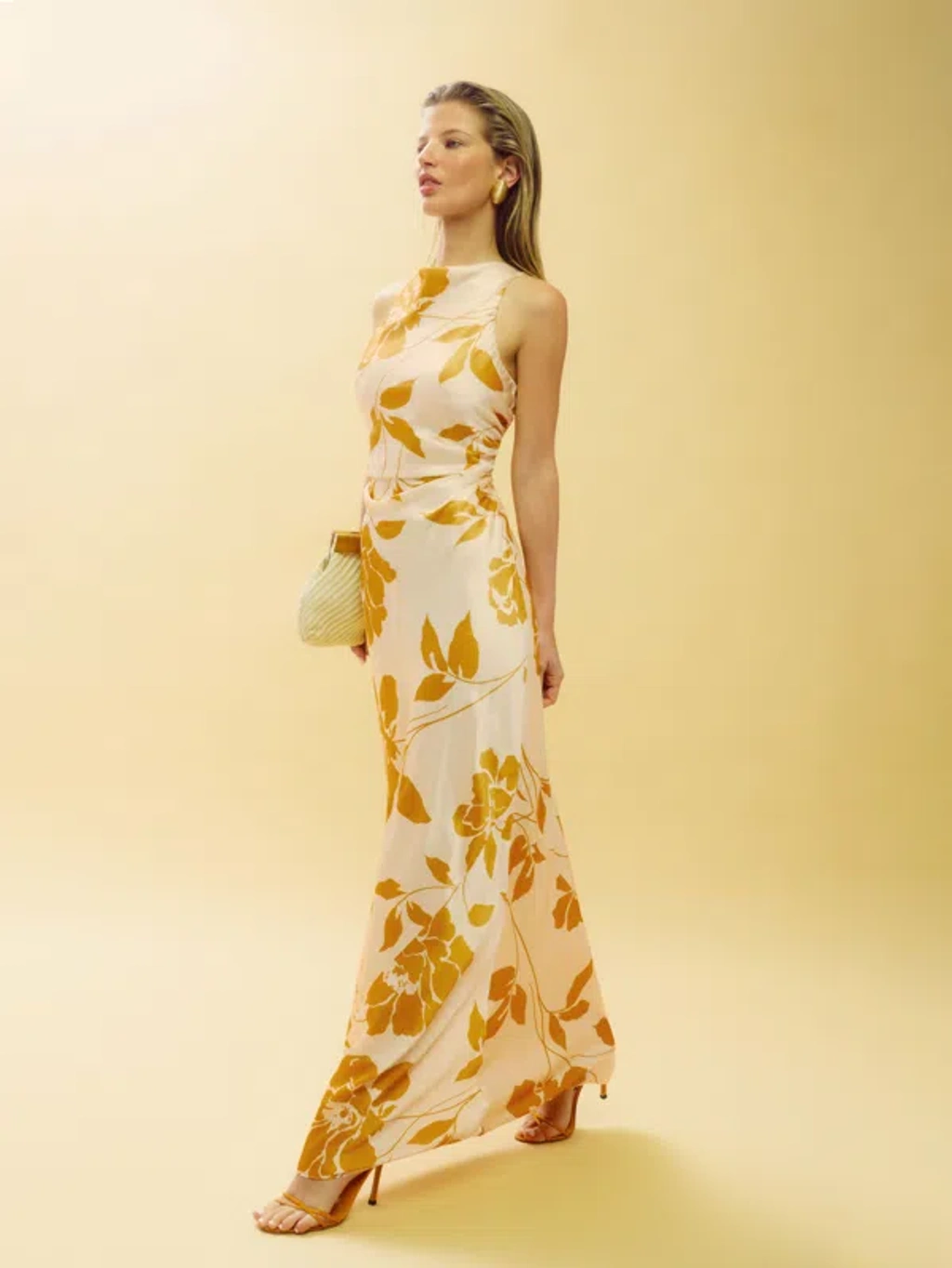 Reformation Anaiis Silk Dress In Maracuya | ModeSens