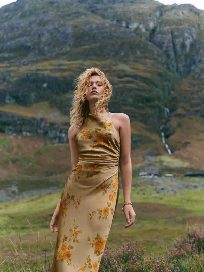 Reformation Anaiis Silk Dress In Multi