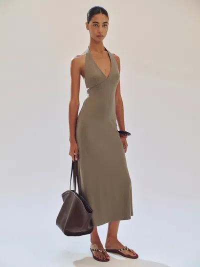 Reformation Anaya Knit Dress Brown Medium