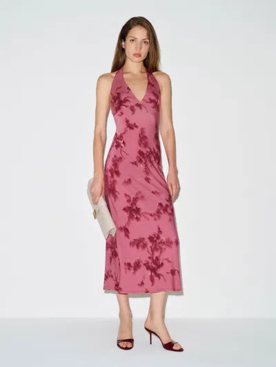 Reformation Anaya Knit Dress Pink Xl