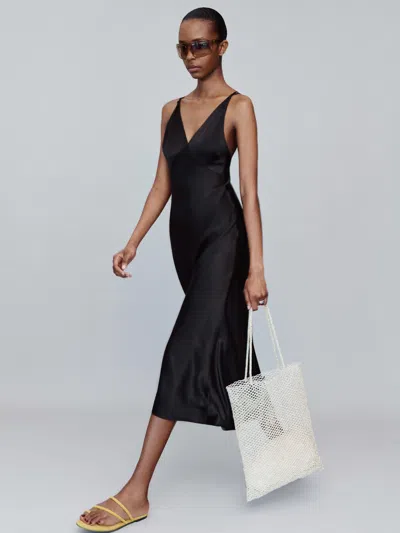 Reformation Anaya Silk Dress Black Xl