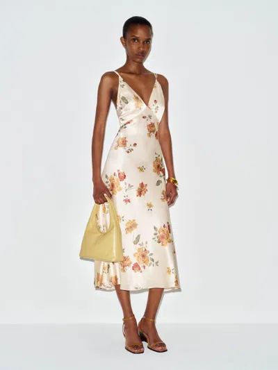 Reformation Anaya Silk Dress Ivory Small In Neutral