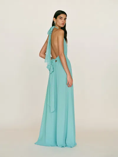 Reformation Andee Dress Blue 12 In Brown