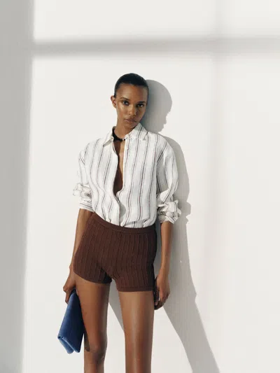 Reformation Andy Oversized Linen Shirt Ivory Xs In White