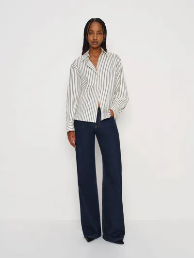 Reformation Andy Oversized Shirt Ivory Xl In White