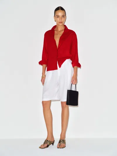 Reformation Andy Oversized Shirt Red Xl