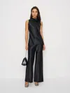 Reformation Angela Silk Two Piece In Black