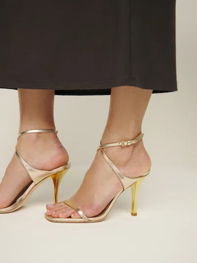 Reformation Angelina Heeled Sandal In Gold