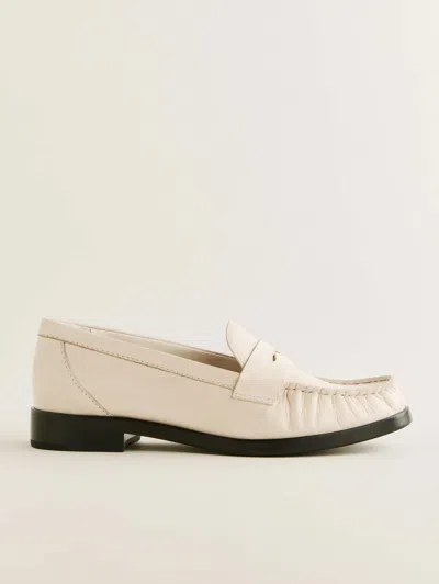 Reformation Ani Ruched Loafer In Almond Leather