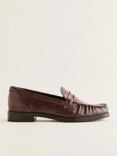 Reformation Ani Ruched Loafer In Brown