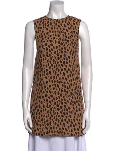 Pre-owned Reformation Animal Print Crew Neck Tunic