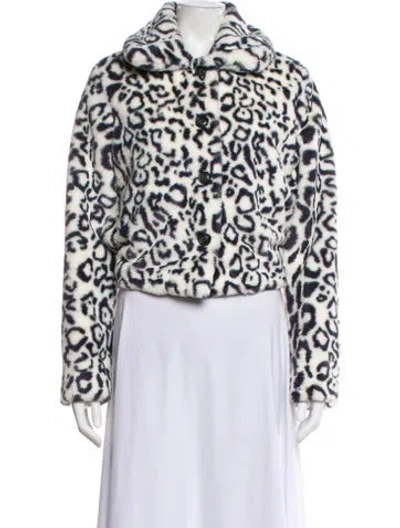 Pre-owned Reformation Animal Print Faux Fur Jacket In Multi