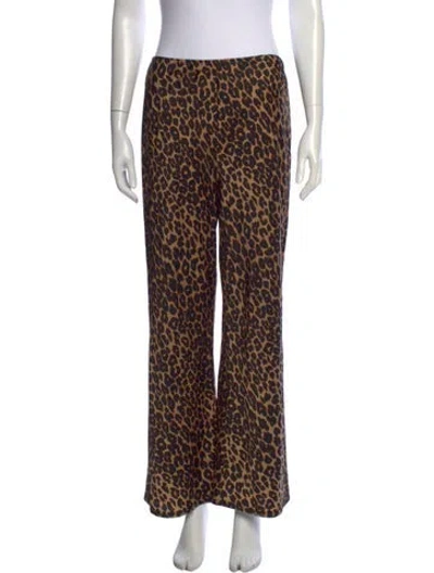 Pre-owned Reformation Animal Print Flared Pants In Neutrals