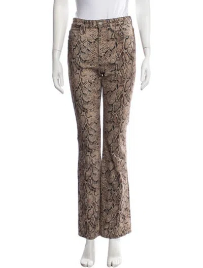 Pre-owned Reformation Animal Print Flared Pants In Neutrals