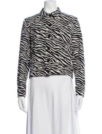 Pre-owned Reformation Animal Print Jacket In Black