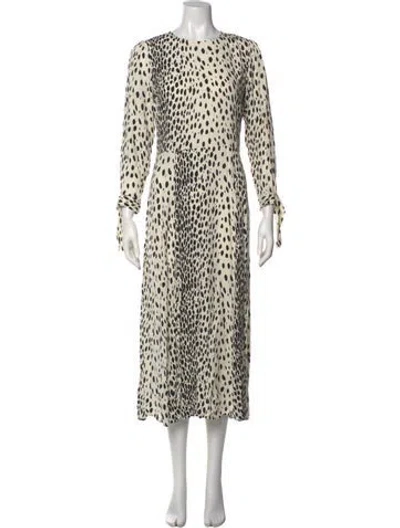 Pre-owned Reformation Animal Print Long Dress In Black
