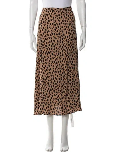 Pre-owned Reformation Animal Print Long Skirt In Multicolor