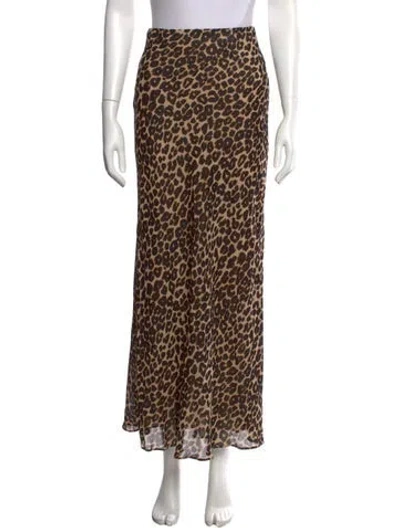 Pre-owned Reformation Animal Print Long Skirt In Neutrals