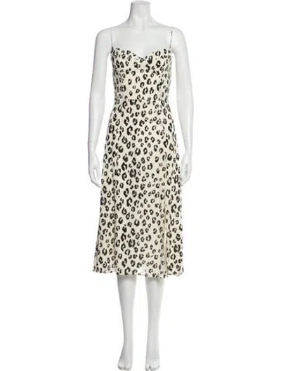 Pre-owned Reformation Animal Print Midi Length Dress In Neutral