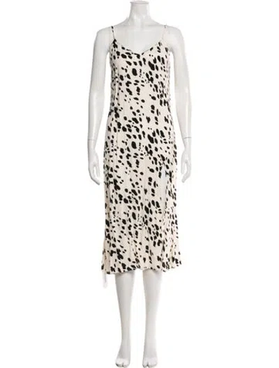 Pre-owned Reformation Animal Print Midi Length Dress In Neutral