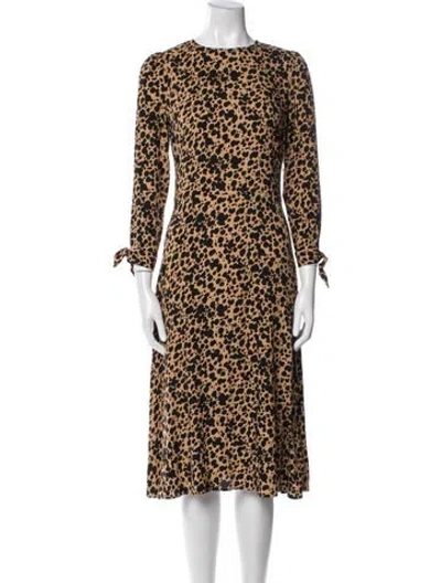 Pre-owned Reformation Animal Print Midi Length Dress W/ Tags In Neutral