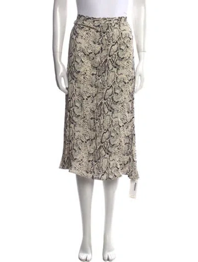 Pre-owned Reformation Animal Print Midi Length Skirt In Neutral